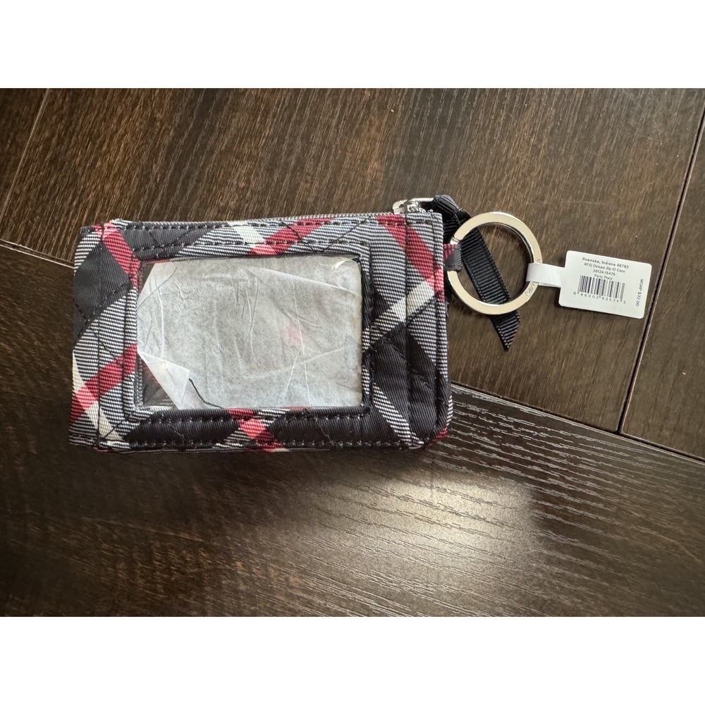 NWT Vera Bradley Paris Plaid RFID Wallet/ID Case #